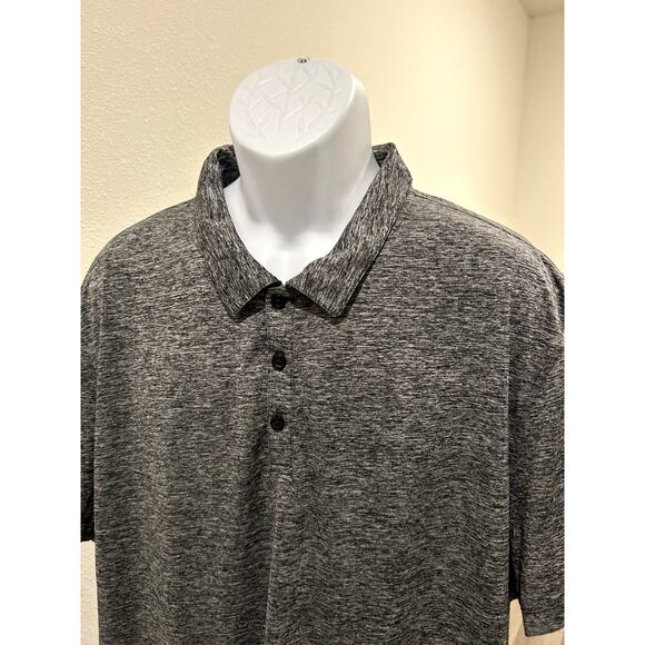 Alfani Men Ethan Polo Shirt Deep Black Short Sleeve Stretch Moisture Wicking 3XL - Picture 2 of 5